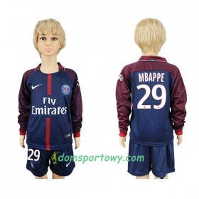 Koszulka Paris SG Mbappe 29 Dziecięcy Domowe Koszulki Piłkarskie 2017-2018 Długi Rękaw